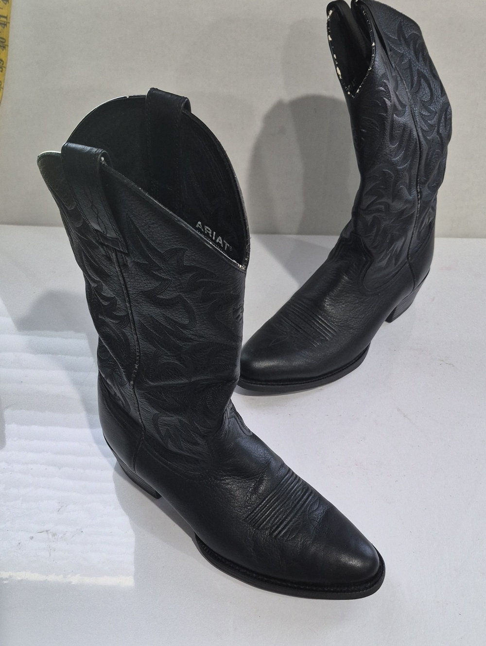 Ariat Heritage Black Embossed Shaft Western Leather Boot Size 11D